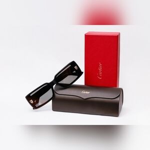 New Authentic CARTIER Black 'Panthère de Cartier' Sunglasses